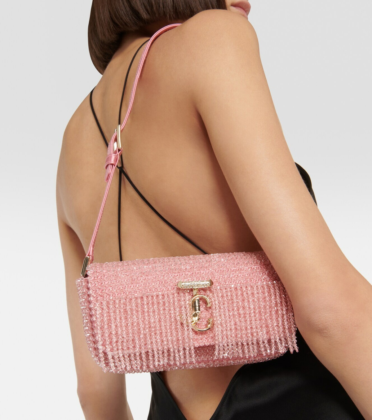 Jimmy Choo Avenue Mini embellished satin shoulder bag Jimmy Choo