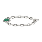 Gucci Silver and Green Gucci Garden Bracelet