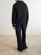 Margaret Howell - Wool and Cotton-Blend Half-Zip Sweater - Black