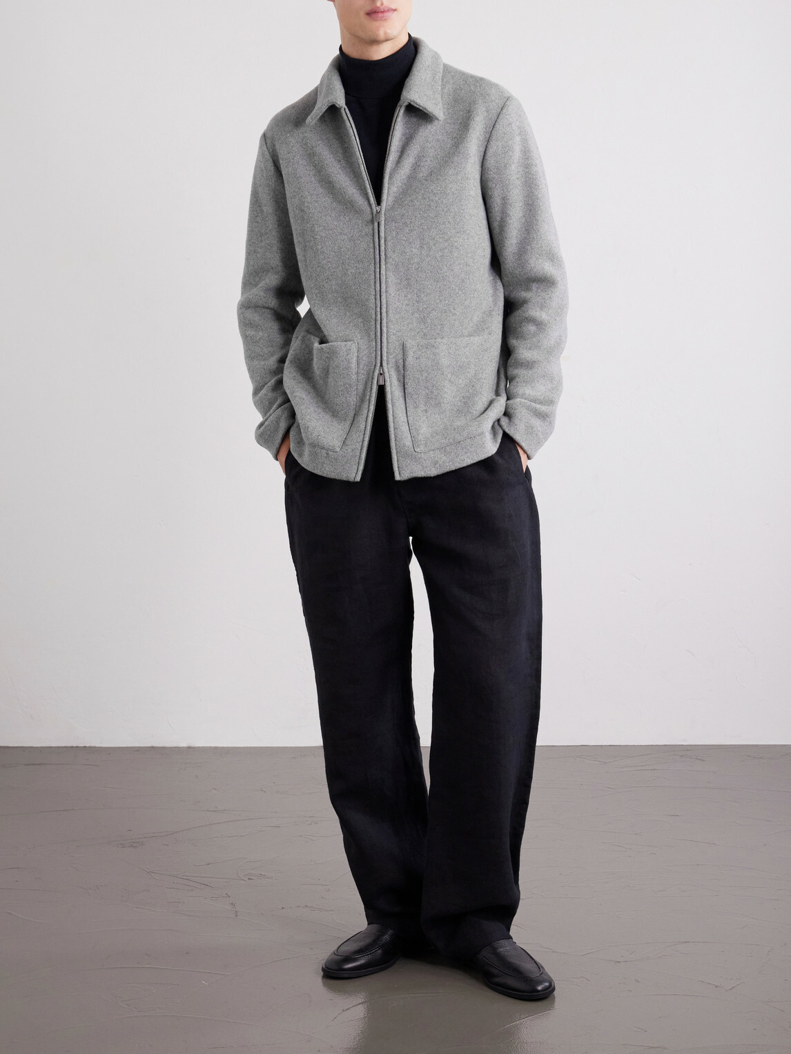 Barena - Cotton-Blend Felt Overshirt - Gray