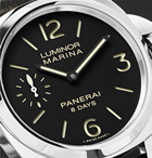 Panerai - Luminor Marina 8 Days Acciaio 44mm Stainless Steel and Leather Watch - Black