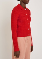 Polo Ralph Lauren Logo-embroidered Cable-knit Cotton Cardigan Orange