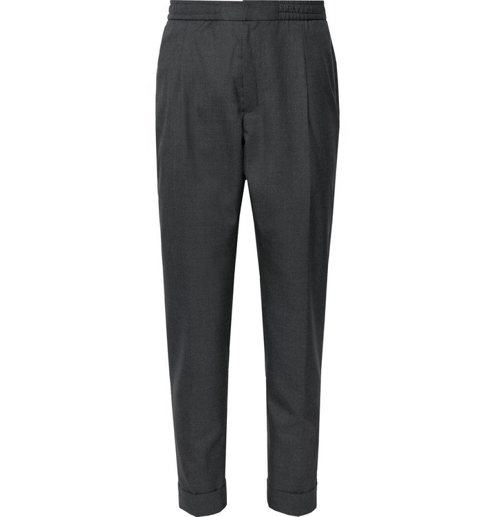 Photo: Officine Generale - Charcoal Drew Tapered Pleated Wool Trousers - Charcoal