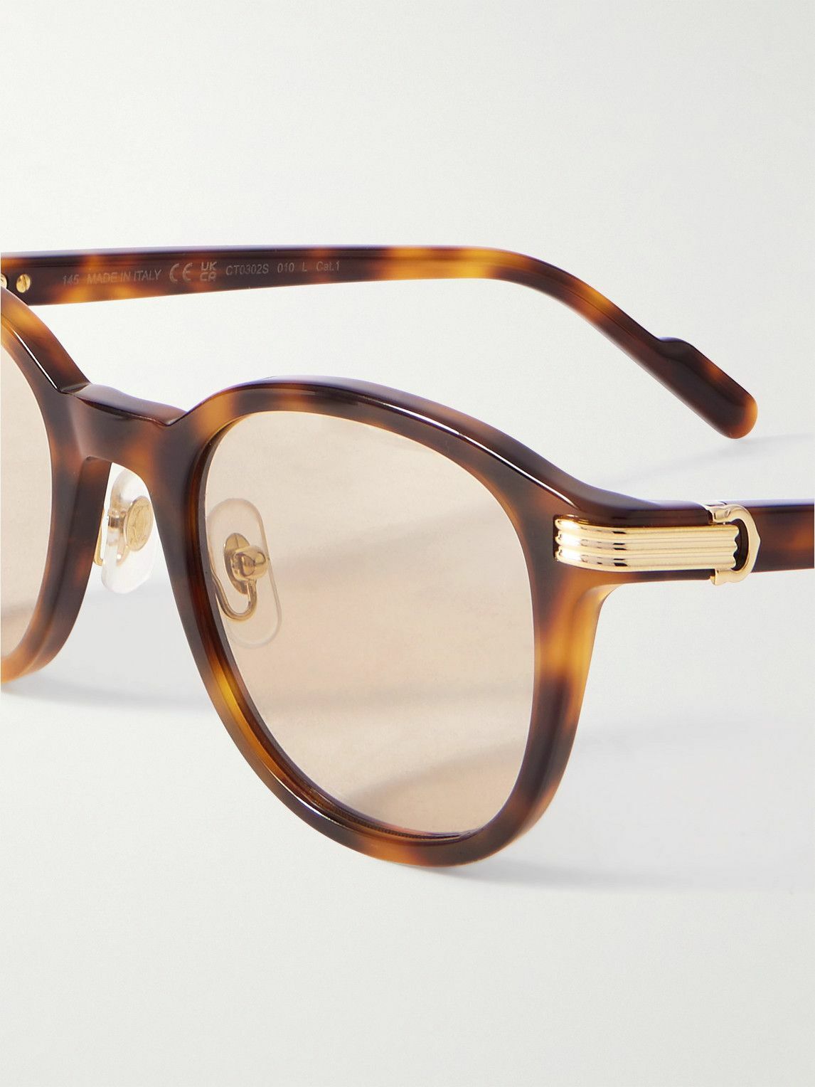 Cartier Eyewear - Round-Frame Embellished Tortoiseshell Acetate Sunglasses