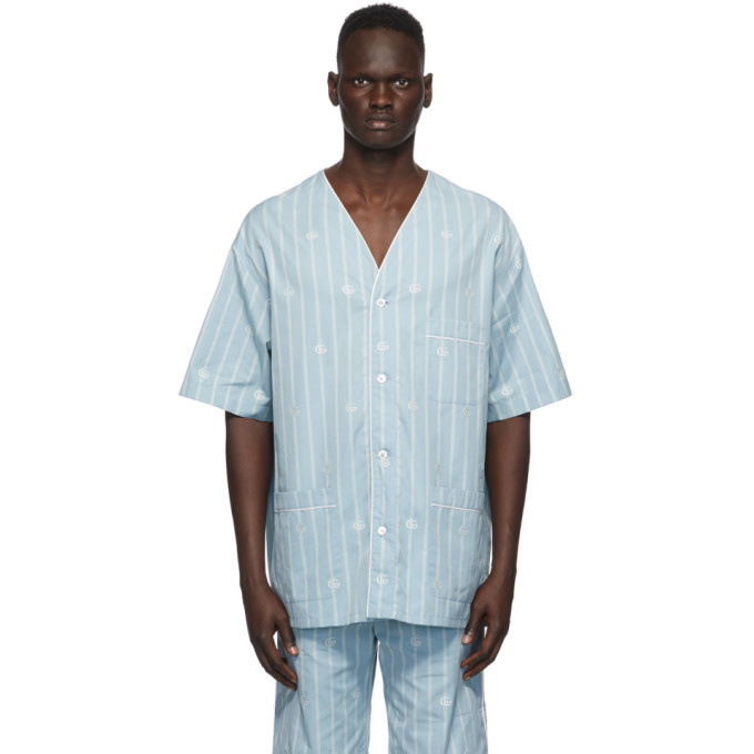 Photo: Gucci Blue Double G Stripe Shirt