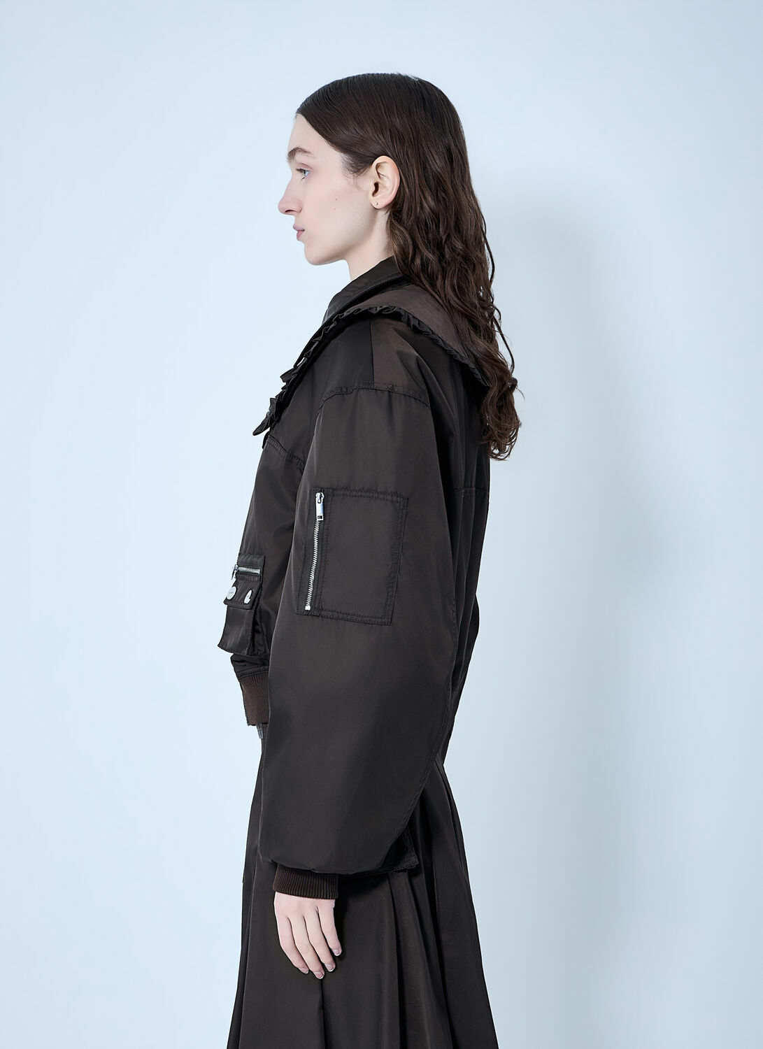 GANNI Duchesse Nylon Bomber Jacket
