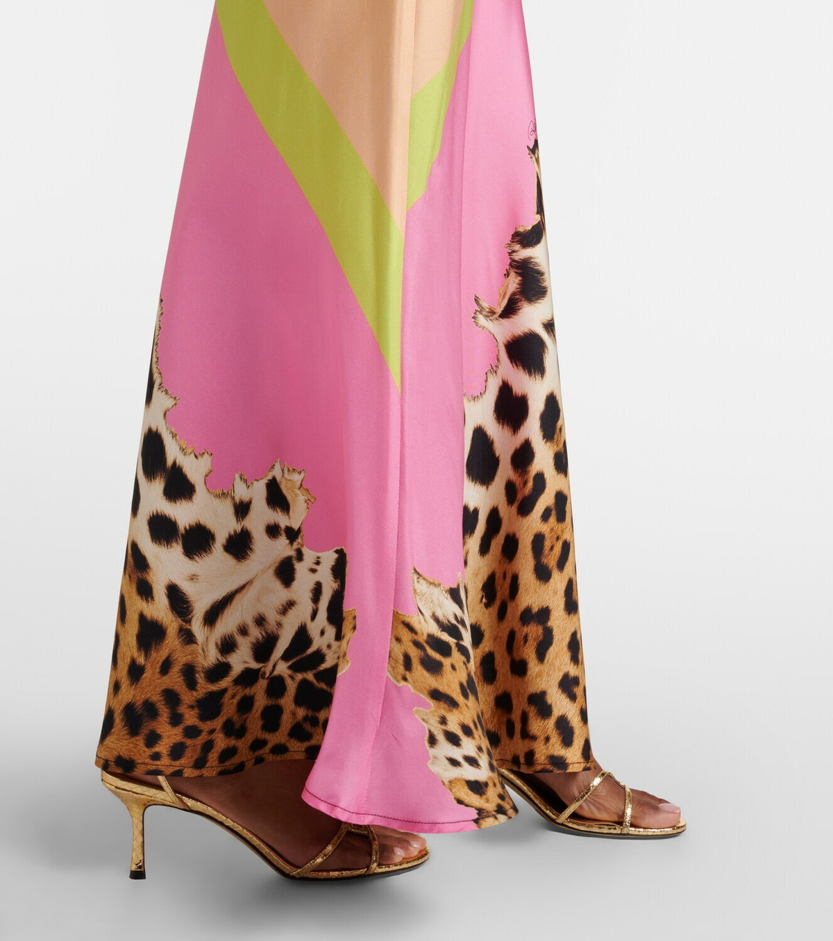 Roberto Cavalli Printed silk slip dress