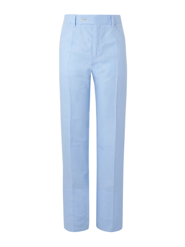 Photo: Dolce&Gabbana - Straight-Leg Linen Trousers - Blue