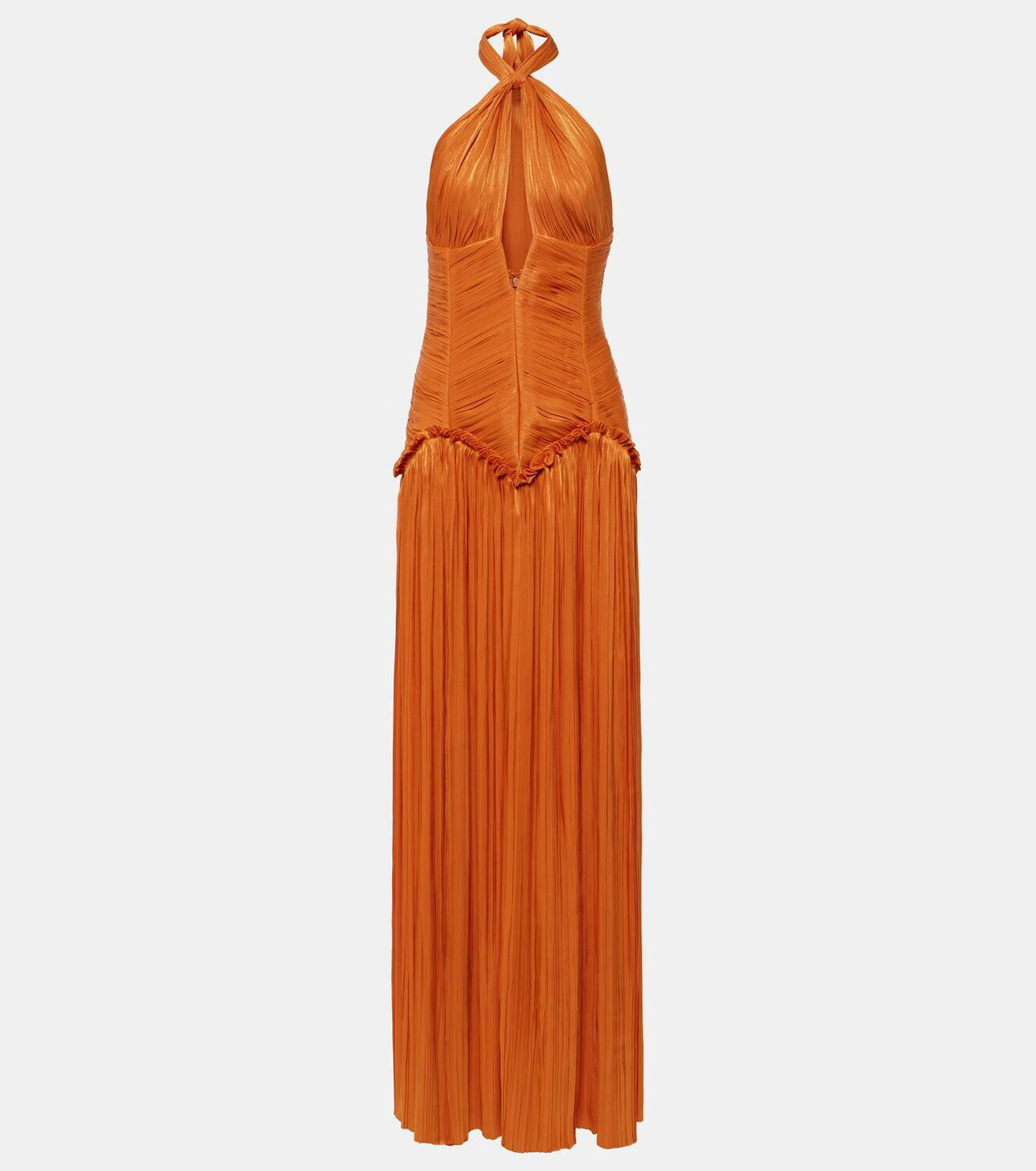 Costarellos Halterneck cutout Lurex® gown