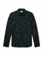 McQueen - Slim-Fit Printed Voile Shirt - Black