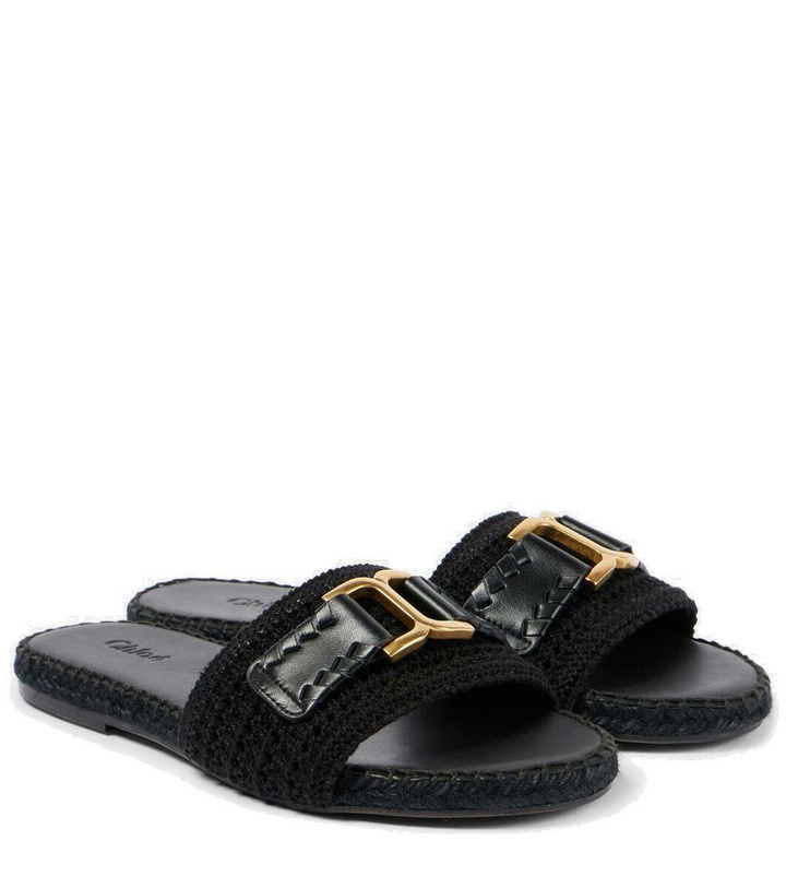 Photo: Chloé Marcie leather-trimmed espadrille slides