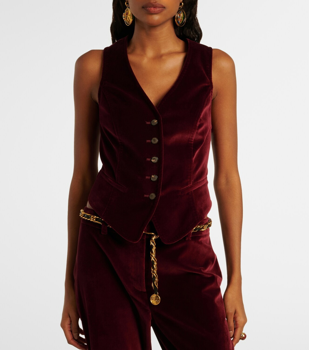Etro Cotton velvet vest