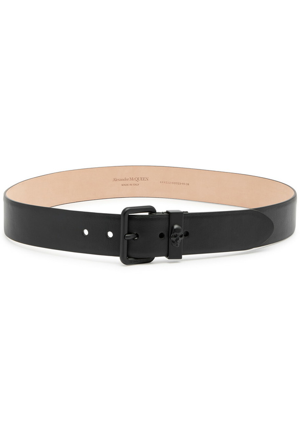 Photo: Alexander Mcqueen Skull Leather Belt Black