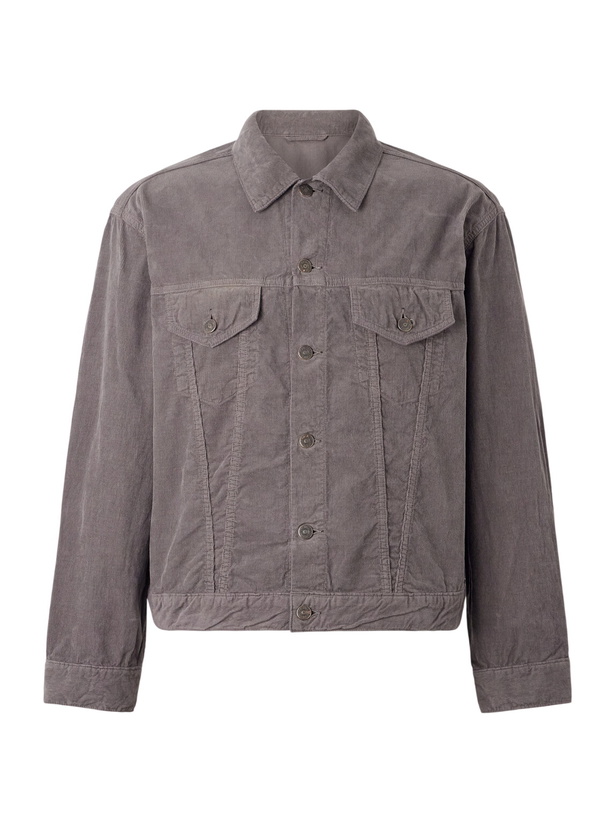 Photo: Kaptain Sunshine - T-3 Cropped Cotton-Corduroy Jacket - Gray