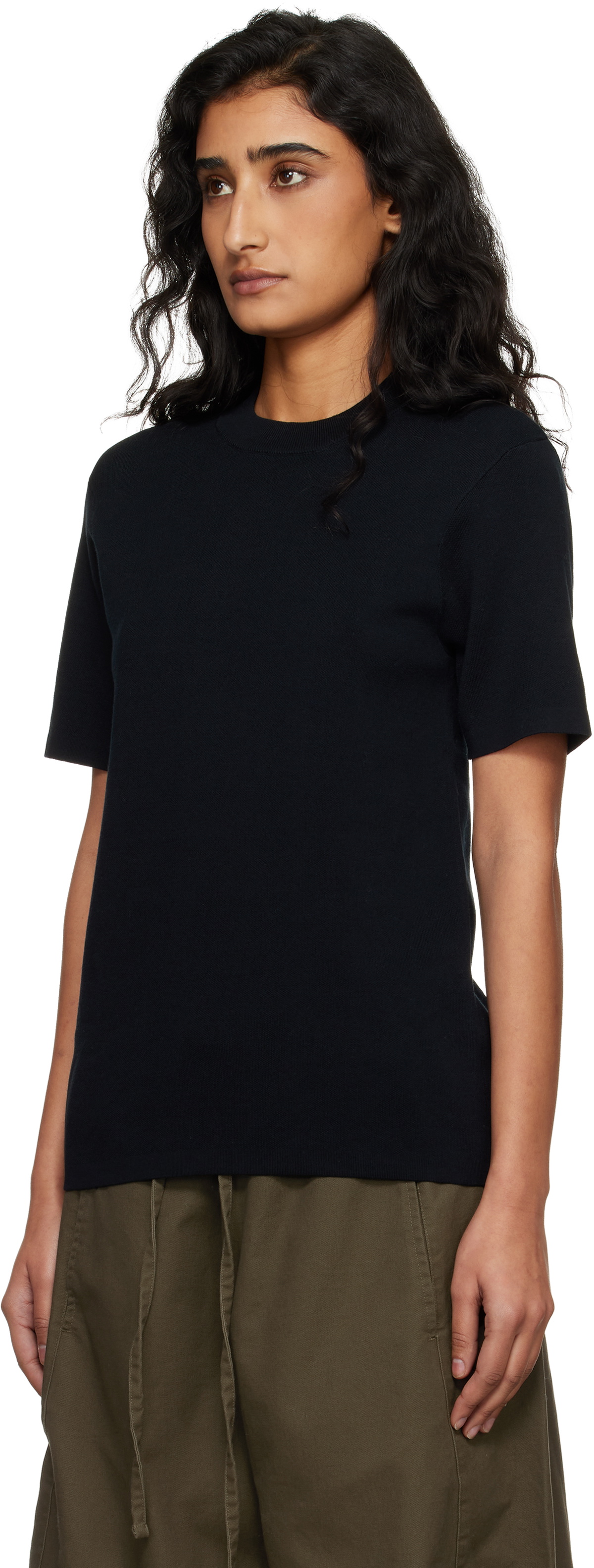 Entire Studios Black Slim Knit T-shirt