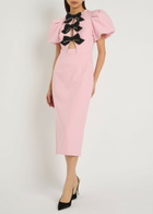 Rebecca Vallance Nemy Bow-embellished Crepe Midi Dress Light Pink
