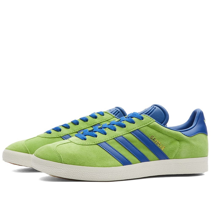 Photo: Adidas Men's Gazelle Sneakers in Pantone/Chalk White