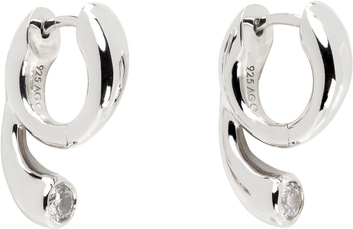 Maria Black Silver Mermaid Pool Huggie Earrings