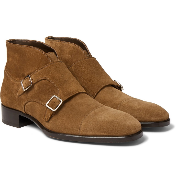 Photo: TOM FORD - Sutherland Suede Monk-Strap Boots - Brown