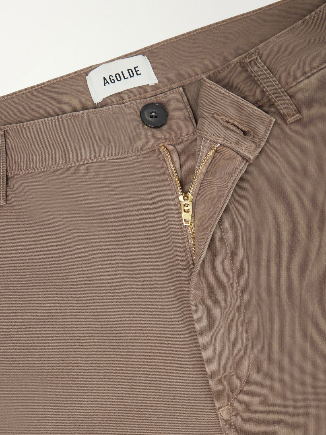 AGOLDE - Warwick Wide-Leg Recycled-Cotton Twill Trousers - Brown