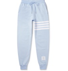 Thom Browne - Tapered Striped Loopback Cotton-Jersey Sweatpants - Blue