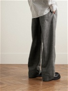 Bottega Veneta - Wide-Leg Printed Nubuck Trousers - Gray