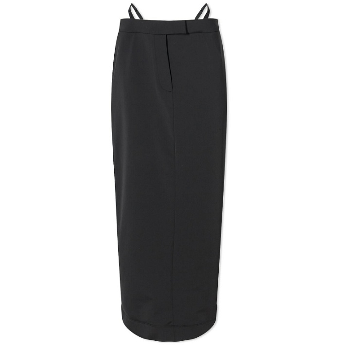 Photo: Alexander Wang Women's Fitted Long Skirt With Logo Elastic G String in Black