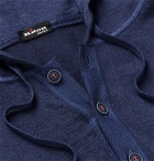 Kiton - Cashmere and Silk-Blend Half-Placket Hoodie - Blue