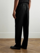 Brioni - Asolo Straight-Leg Pleated Wool-Blend Drawstring Trousers - Black
