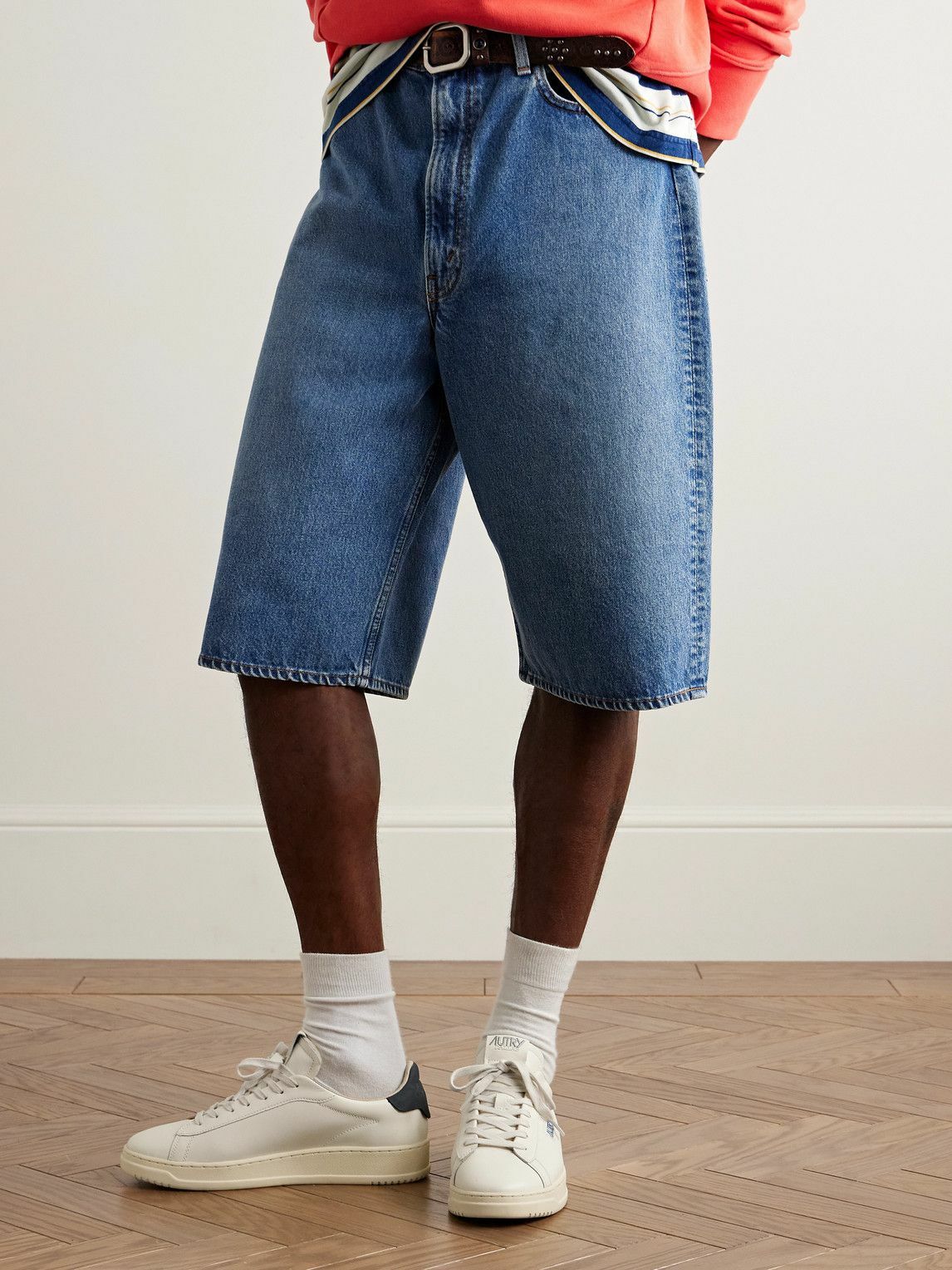 Autry - Dallas Nubuck-Trimmed Leather Sneakers - White