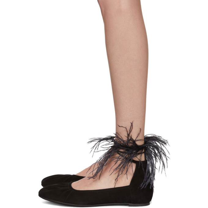 Ann Demeulemeester Black Feather Ballerina Flats