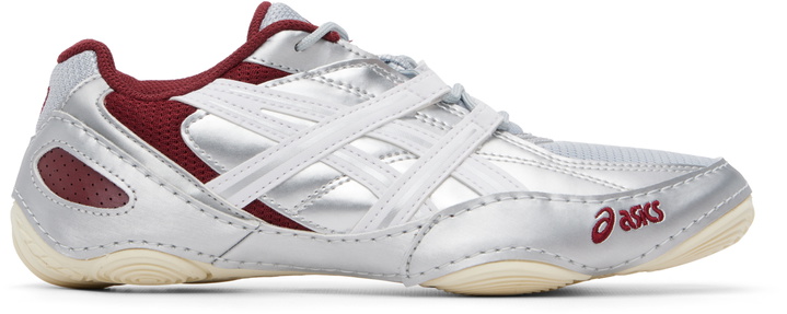 Photo: ASICS Silver & Burgundy Hypersync Sneakers