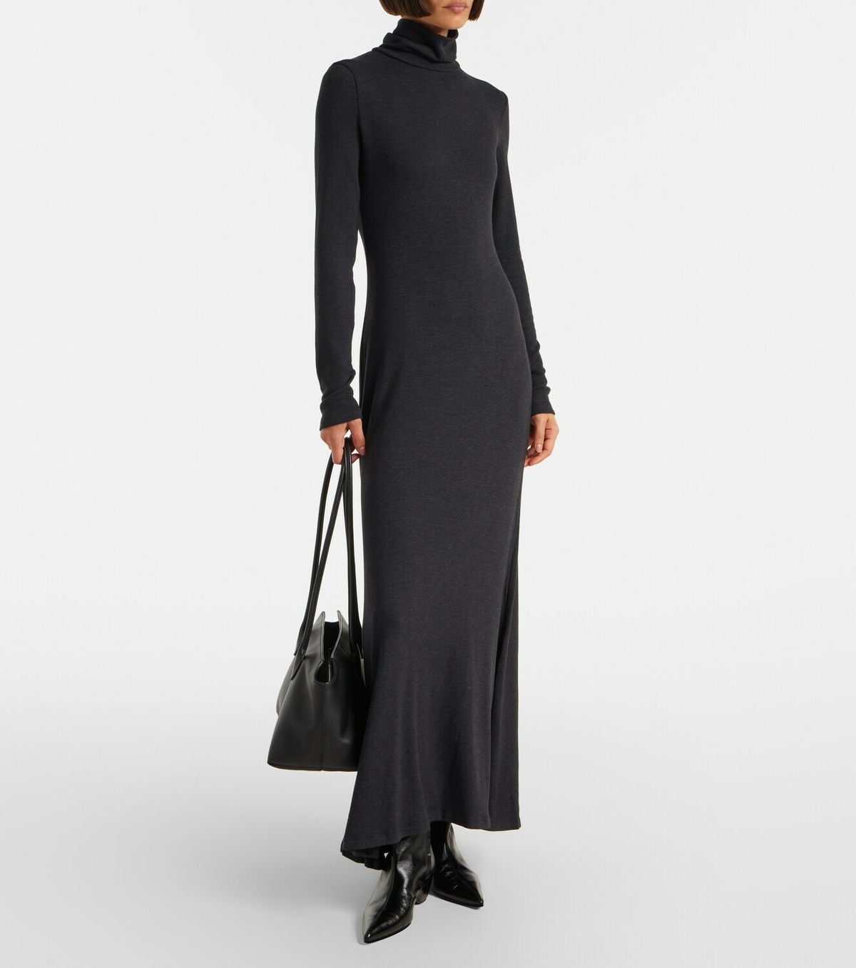 Staud Vanya turtleneck jersey maxi dress
