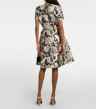 Carolina Herrera Pleated jacquard midi dress