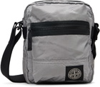 Stone Island Silver 9200015 Coated Nylon Metal ECONYL Bag