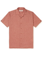 ORLEBAR BROWN - Hibbert Camp-Collar Linen and Cotton-Blend Shirt - Pink