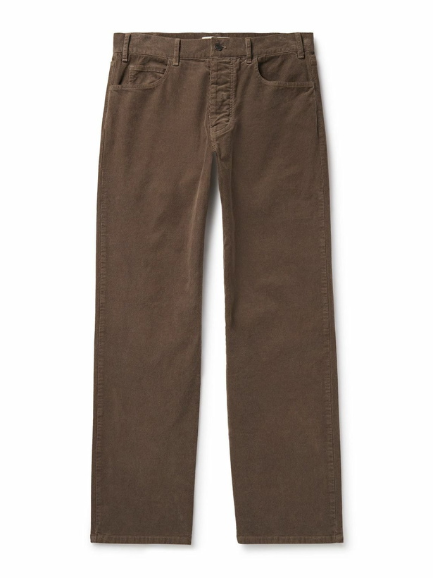 Photo: Nili Lotan - Billie Straight-Leg Cotton-Corduroy Trousers - Brown