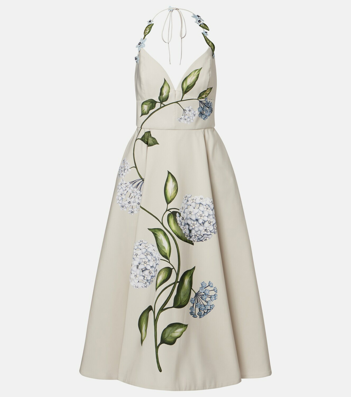 Oscar de la Renta Floral faille cocktail dress