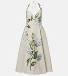 Oscar de la Renta Floral faille cocktail dress