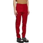 AMI Alexandre Mattiussi Red Wool Cigarette Fit Trousers