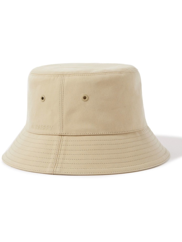Photo: Burberry - Reversible Logo-Embroidered Cotton-Twill Bucket Hat - Neutrals