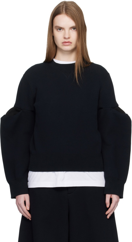 Photo: sacai Black Sponge Sweat Pullover Sweatshirt