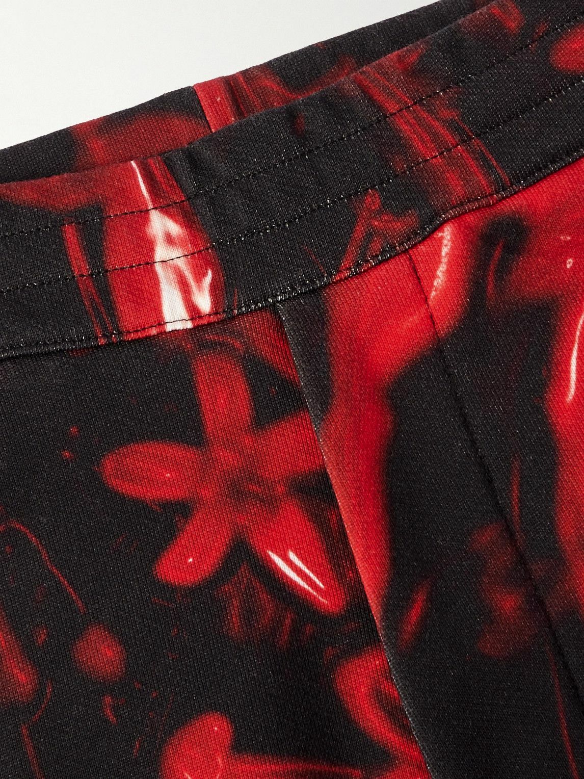 Alexander McQueen - Straight-Leg Printed Cotton-Jersey Bermuda Shorts - Red  Alexander McQueen