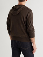 TOM FORD - Cotton, Silk and Cashmere-Blend Zip-Up Hoodie - Brown