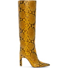 The Attico Yellow Python High Heel Tall Boots