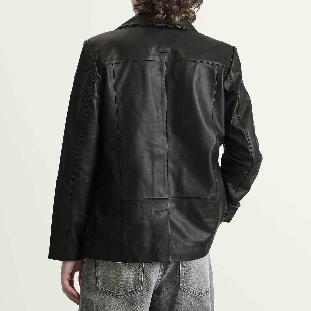 Deadwood Men's Stanley Leather Blazer in Black