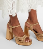 Souliers Martinez Cheyenne metallic leather sandals