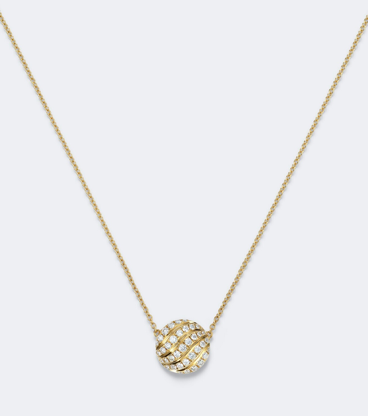 David Yurman Sculpted Cable 18kt gold pendant necklace with diamonds