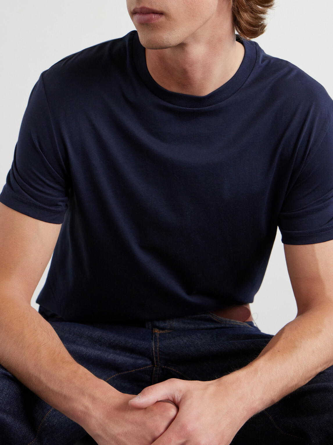FRAME - Supima Cotton-Jersey T-Shirt - Blue