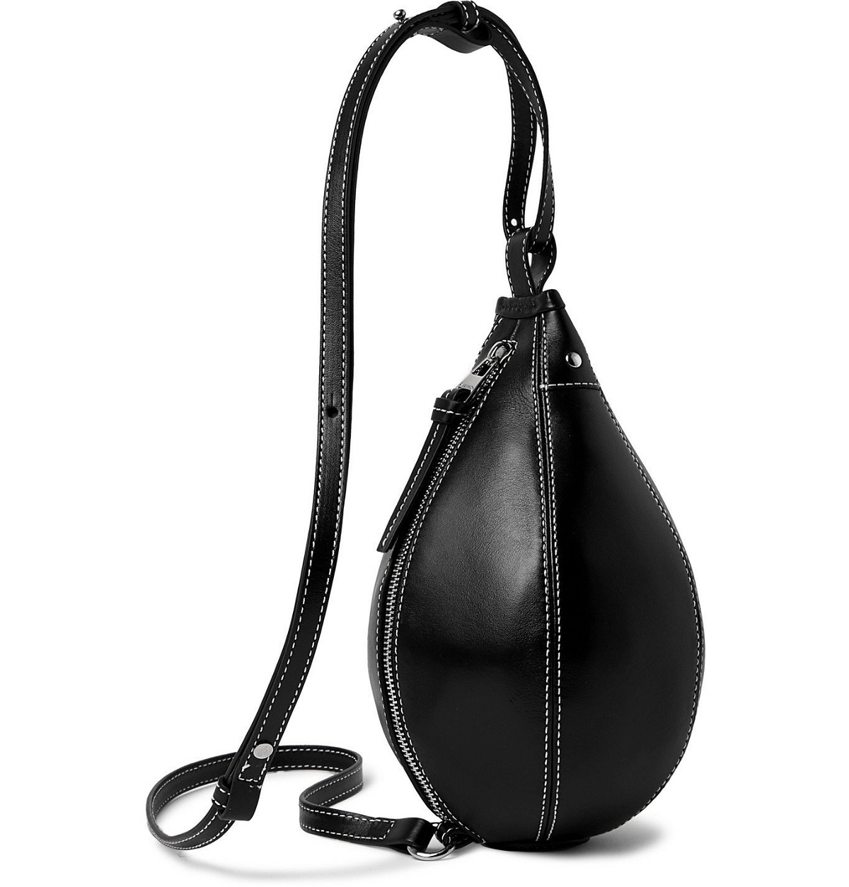JW Anderson - Punch Bag Leather Messenger Bag - Black JW Anderson